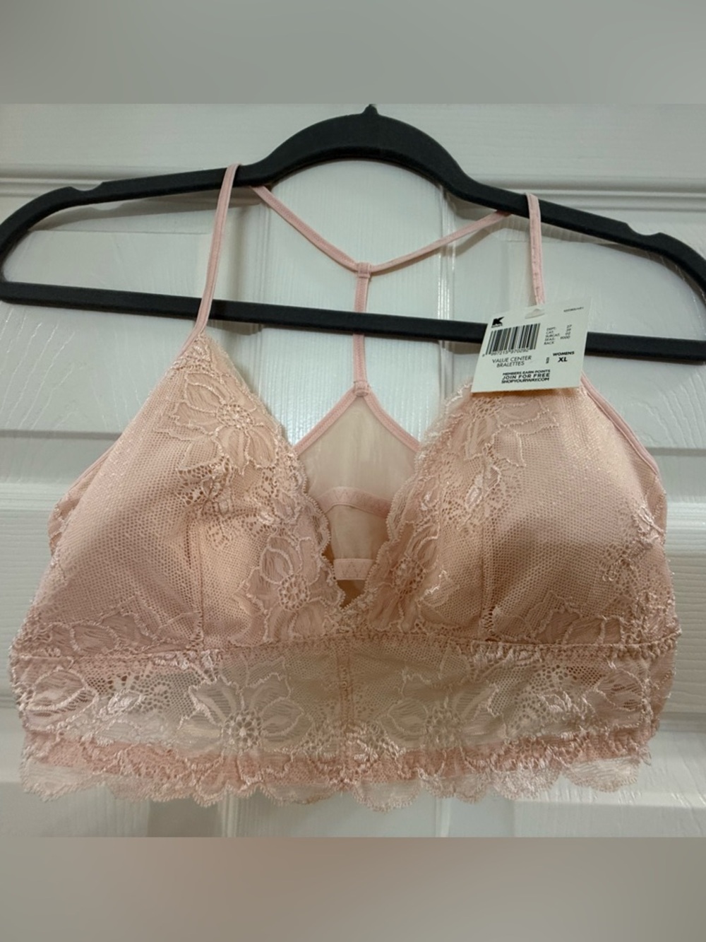 VTG - KMART - NWT:  Soft Lace Bandeau Bralette - Blush Pink
